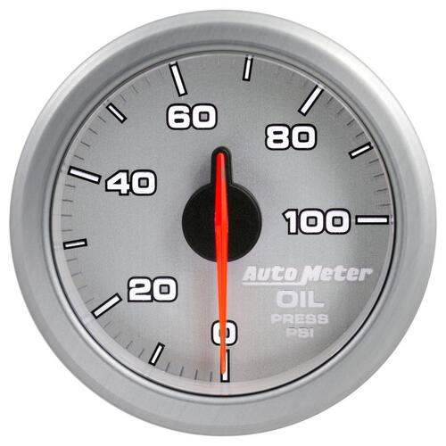 Autometer 2-1/16" Oil Press, 0-100 Psi, Airdrive, Silver, Airdrive