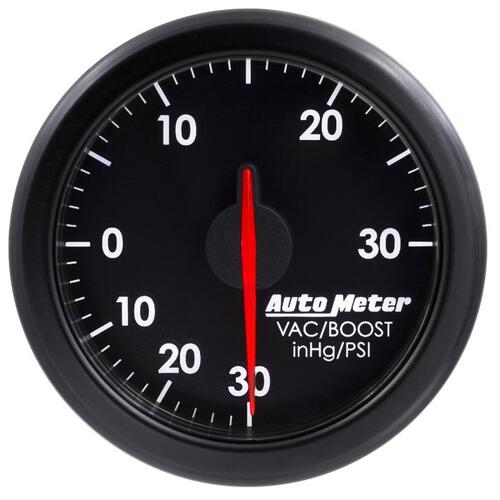 Autometer 2-1/16" Boost/Vac, 30 In Hg/30 Psi, Airdrive, Black, Airdrive