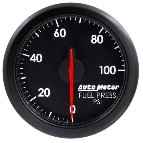 Autometer 2-1/16" Fuel Press, 0-100 Psi, Airdrive, Black, Airdrive