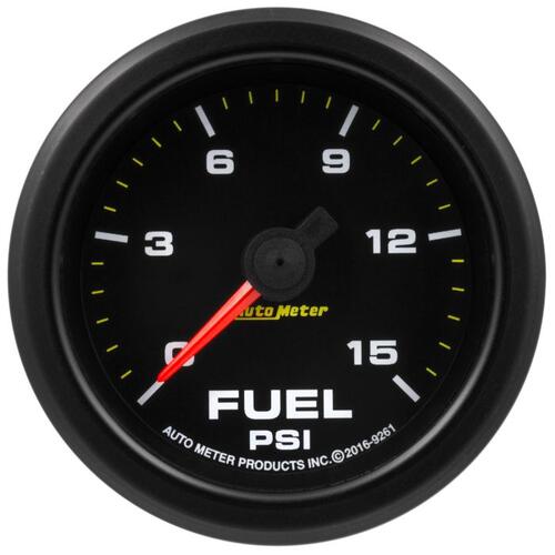 Autometer Gauge, Fuel Press, 2 1/16", 15Psi, Stepper Motor W/Warn, Extreme Environment, Extreme Envi