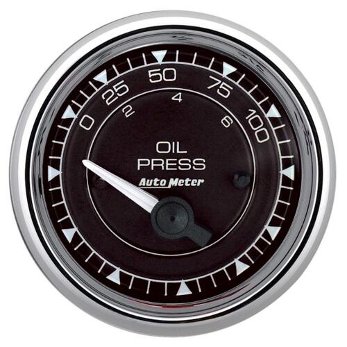 Autometer Gauge, Press, 2 1/16", 100Psi, Elec,  Chrono Chrome, Chrono