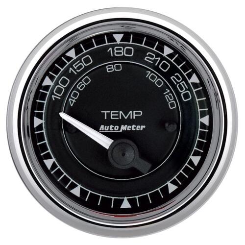Autometer Gauge, Temp, 2 1/16", 250ºf, Elec,  Chrono Chrome, Chrono