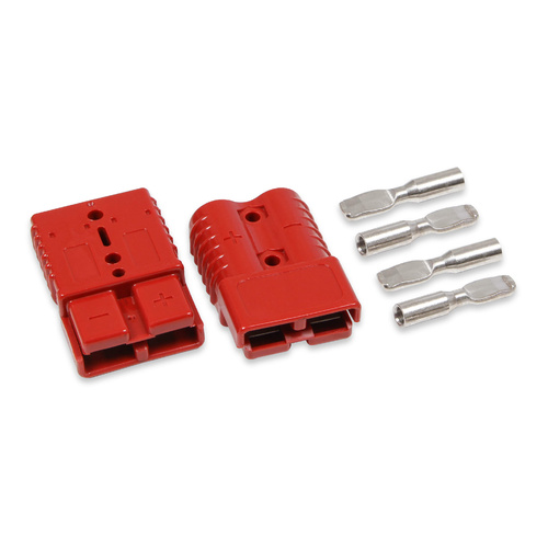 Anvil Battery Quick Disconnect Plugs and Connectors, 2-gauge, 175 Amp Rating, Red Polycarbonate Plugs, Set