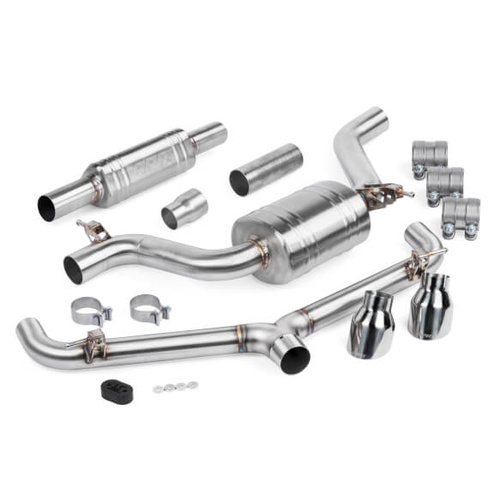 APR Exhaust System, Cat-Back, 3 in. Tubing Dia., MK7.5 GTI, Stainless Steel, w/ Front Muffler, Kit