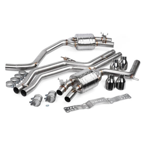 APR Exhaust System, Cat-Back, 2.75 in. Tubing Dia., 4.0 TFSI C7 S6 and S7, Stainless Steel, w/ Front Muffler, Kit