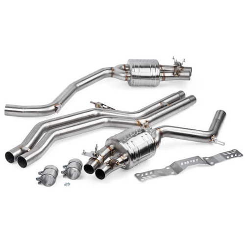 APR Exhaust System, Cat-Back, 2.75 in. Tubing Dia, 4.0 TFSI C7 RS6 and RS7, Stainless Steel, w/ Front Muffler, Kit