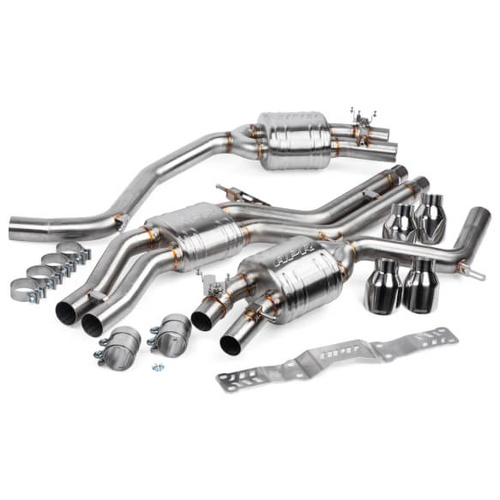 APR Exhaust System, Cat-Back, 2.75 in. Tubing Dia, 4.0 TFSI C7 S6 and S7, Stainless Steel, w/ Center Muffler, Kit