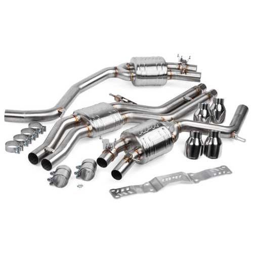 APR Exhaust System, Cat-Back, 2.75 in. Tubing Dia., 4.0 TFSI C7 S6 and S7, Stainless Steel, w/ Center Muffler, Kit
