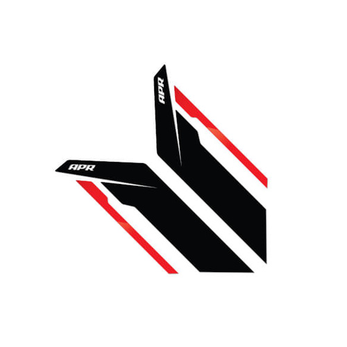 APR Decal and Sticker, Sideburn Sticker-Black/Red