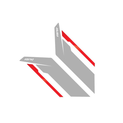 APR Decal and Sticker, Sideburn Sticker-Silver/Red