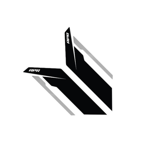 APR Decal and Sticker, Sideburn Sticker-Black/Silver