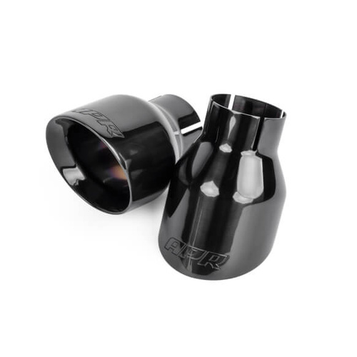 APR Tip Kit, Double Wall Exhaust Tips, 4in. in, Polished Diamond Black, Set of 2
