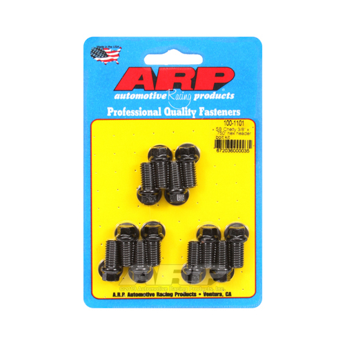 ARP Header Bolts, Hex Head, 3/8 in. Wrench, Custom 450, Black Oxide, For Chevrolet, Small Block, Set of 12