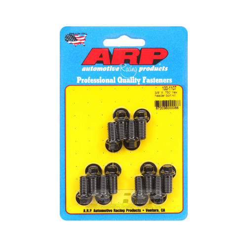 ARP Header Bolts, Hex Head, 5/16 in. Wrench, Custom 450, Black Oxide, 3/8 in.-16, 0.750 in. UHL, Set of 12