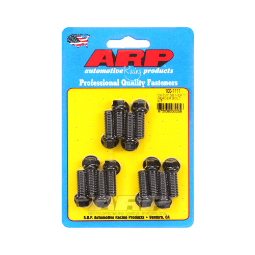 ARP Header Bolts, Hex Head, 3/8 in. Wrench, Custom 450, Black Oxide, 3/8 in.-16, 1.000 in. UHL, Set of 12