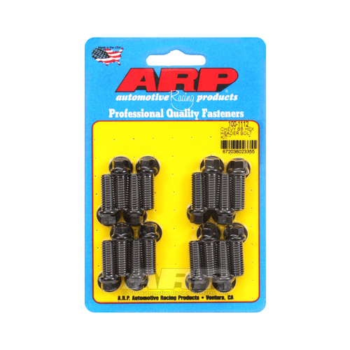 ARP Header Bolts, Hex Head, 3/8 in. Wrench, Custom 450, Black Oxide, 3/8 in.-16, 1.000 in. UHL, Set of 16