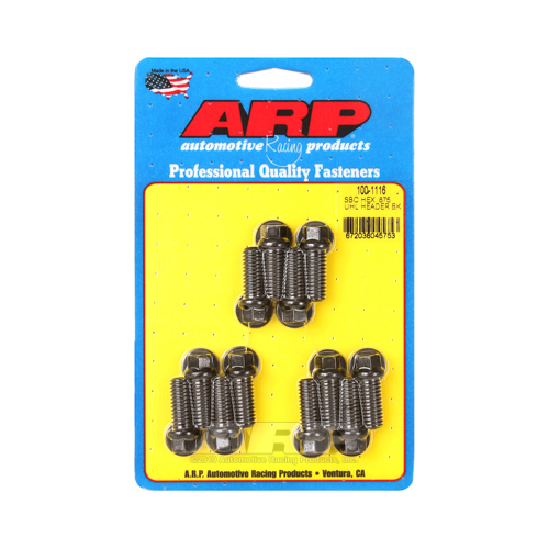 ARP Header Bolts, Hex Head, 3/8 in. Wrench, Custom 450, Black Oxide, 3/8 in.-12, 0.875 in. UHL, Set of 12