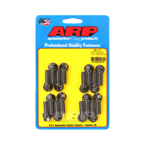 ARP Header Bolts, Hex Head, 3/8 in. Wrench, Custom 450, Black Oxide, 3/8 in.-16, 0.875 in. UHL, Set of 16