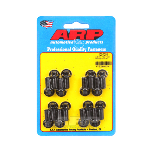 ARP Header Bolts, 12-Point, 5/16 in. Wrench, Custom 450, Black Oxide, 3/8 in.-16, 0.750 in. UHL, Set of 16