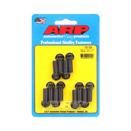 ARP Header Bolts, 12-Point, 5/16 in. Wrench, Custom 450, Black Oxide, 3/8 in.-16, 1.000 in. UHL, Set of 12