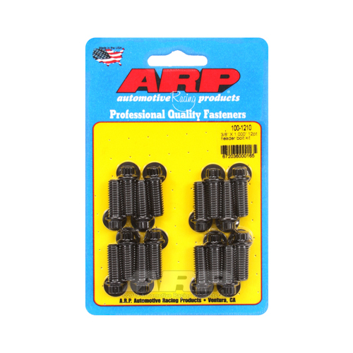 ARP Header Bolts, 12-Point, 5/16 in. Wrench, Custom 450, Black Oxide, 3/8 in.-16, 1.000 in. UHL, Set of 16