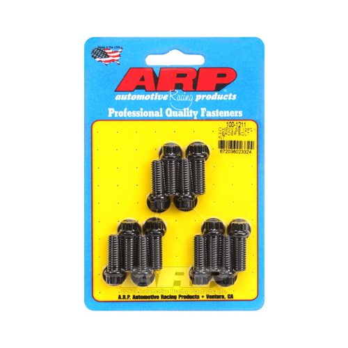 ARP Header Bolts, 12-Point, 3/8 in. Wrench, Custom 450, Black Oxide, 3/8 in.-16, 1.000 in. UHL, Set of 12