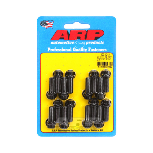 ARP Header Bolts, 12-Point, 3/8 in. Wrench, Custom 450, Black Oxide, 3/8 in.-16, 1.000 in. UHL, Set of 16