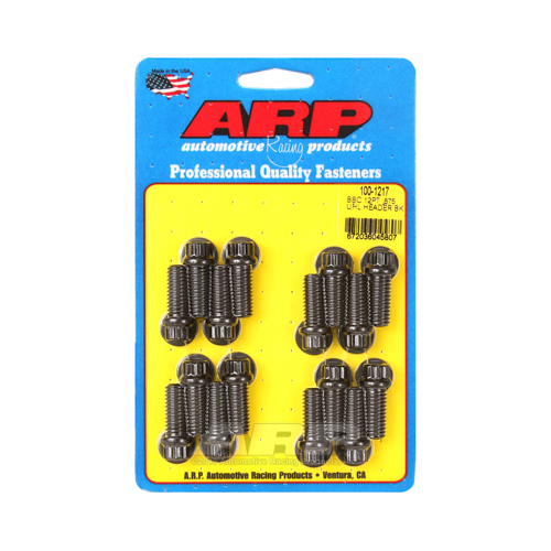 ARP Header Bolts, 12-Point, 3/8 in. Wrench, Custom 450, Black Oxide, 3/8 in.-12, 0.875 in. UHL, Set of 16