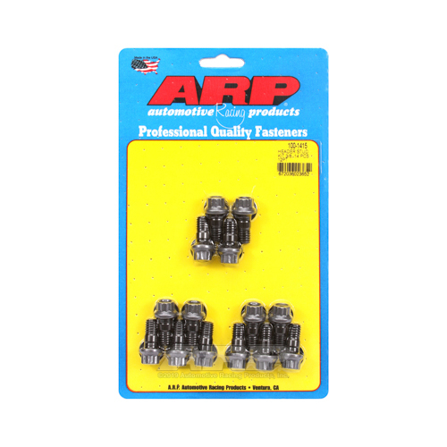 ARP Header Studs, 12-Point Nuts, Custom 450, Black Oxide, 3/8 in.-16, 1.125 in. UHL, Set of 14