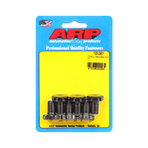 ARP Flexplate Bolts, High Performance, 7/16 in.- 20 RH, .680 in. Length, For Chevrolet, For Ford, Set of 6