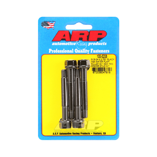 ARP Studs, Water Pump Pulley, Hex Head, 1/2 in. Wrench, 8740, Black Oxide, 5/16 in.-24 Thread, 2.75 in. OAL, Set of 4