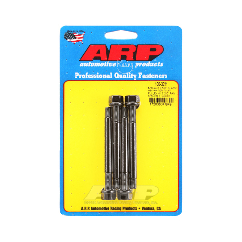 ARP Studs, Water Pump Pulley, Hex Head, 1/2 in. Wrench, 8740, Black Oxide, 5/16 in.-24 Thread, 3.5 in. OAL, Set of 4
