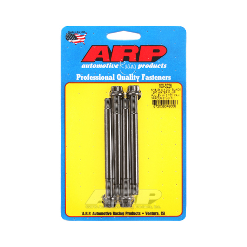 ARP Studs, Water Pump Pulley, 12-point Head, 3/8 in. Wrench, 8740, Black Oxide, 5/16 in.-24 Thread, 4 in. OAL, Set of 4