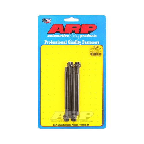 ARP Studs, Water Pump Pulley, 12-point Head, 3/8 in. Wrench, 8740, Black Oxide, 5/16 in.-24 Thread, 4.5 in. OAL, Set of 4