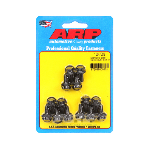ARP Valve Cover Bolts, Chromoly, Black Oxide, 12-Point, 1/4 in.-20 Diameter, Stamped Steel Covers, Set of 14