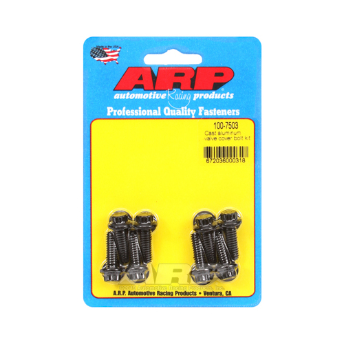 ARP Valve Cover Bolts, Chromoly, Black Oxide, 12-Point, 1/4 in.-20 Diameter, Cast Aluminum Covers, Set of 8