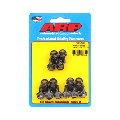 ARP Valve Cover Bolts, Chromoly, Black Oxide, Hex, 1/4 in.-20 Diameter, Stamped Steel Covers, Set of 14