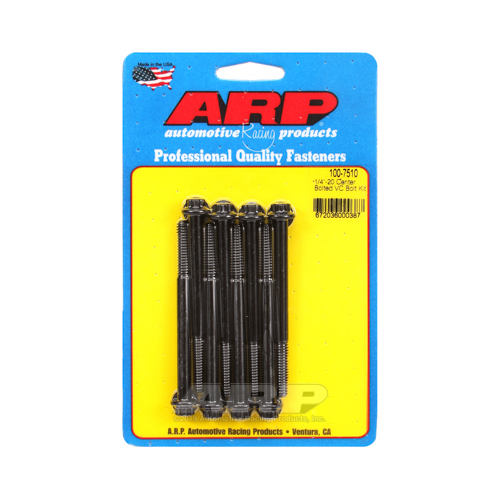 ARP Valve Cover Bolts, Steel, Black Oxide, 12-Point, 1/4 in.-20 Diameter, For Chevrolet Centerbolt Covers, Set of 8