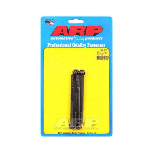 ARP Valve Cover Bolts, Chromoly, Black Oxide, Hex, 1/4 in.-20 Diameter, SBC Brodix Valve Covers, Set of 4