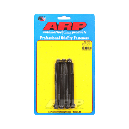 ARP Valve Cover Bolts, Chromoly, Black Oxide, Hex, 1/4 in.-20 Diameter, BBC Brodix Valve Covers, Set of 7