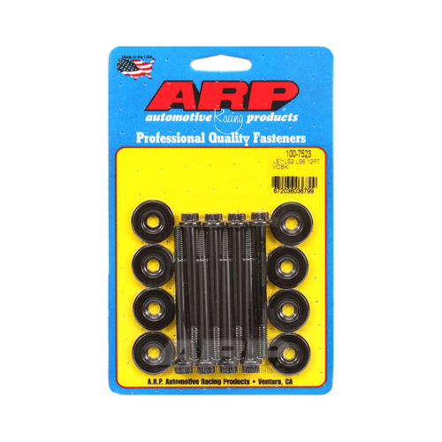 ARP Valve Cover Bolts, Chromoly, Black Oxide, 12-point, M6 Thread Size, For Chevrolet, Small Block LS, Set of 8