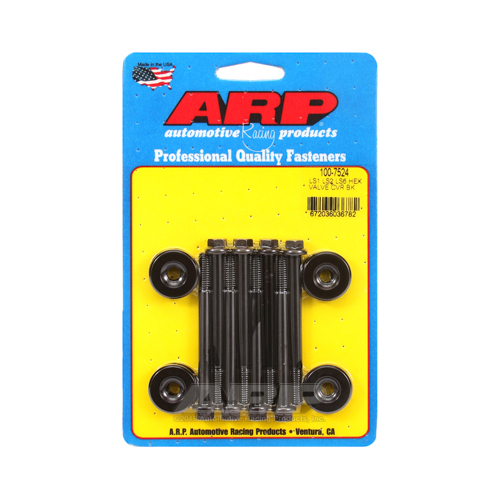 ARP Valve Cover Bolts, Chromoly, Black Oxide, Hex, 6mm Thread Size, For Chevrolet, Small Block LS, Set of 8