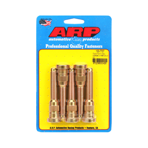 ARP Wheel Studs, Press-In, 0.618 Knurl, 1/2-20 in. Thread, Ford Disc, Set of 5