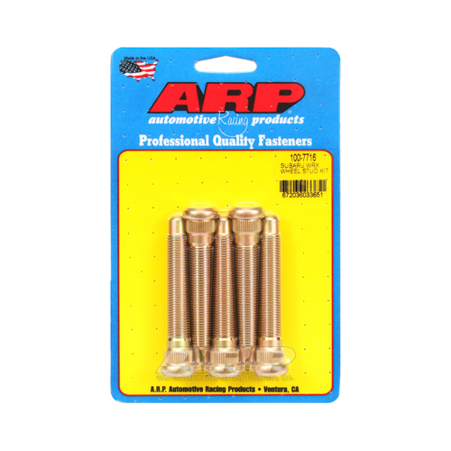 ARP Wheel Studs, Press-In, 12mm x 1.25 Right Hand Thread, For Subaru, Set of 5