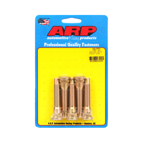 ARP Wheel Studs, Press-In, Quick Start, 12mm x 1.5 Right Hand Thread, For Dodge, Front, Set of 5