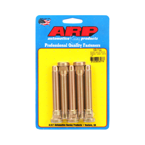 ARP Wheel Studs, Press-In, 0.550 in. Knurl, 1/2-20 in. Right Hand Thread, For Ford Mustang 2005 and Later, Front, Set of 5