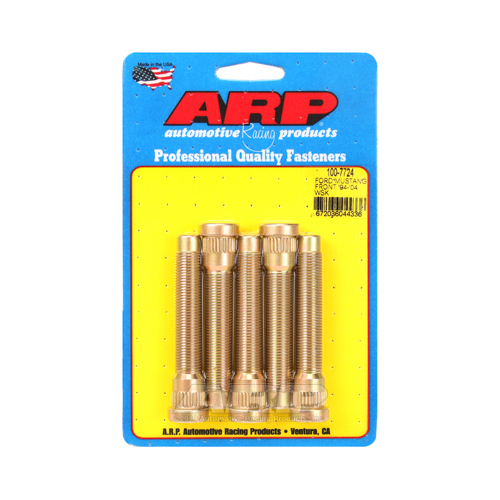 ARP Wheel Studs, Press-in, 0.595 in. Knurl, 1/2-20 in. RH Thread, For Ford Mustang 1994-2004, Front, Set of 5