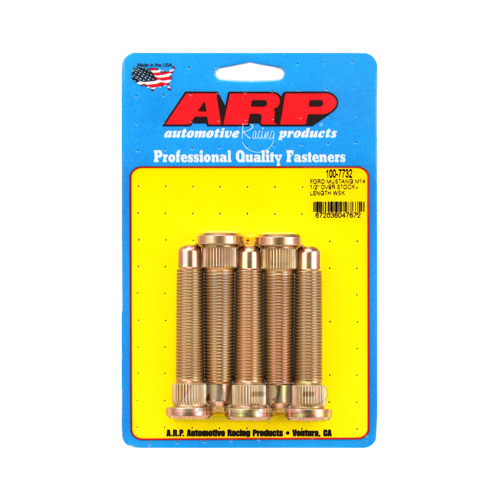 ARP Wheel Studs, Press-in, 0.625 in. Knurl Diameter, 14mm x 1.50 RH Thread, 2.935 in. UHL, For Ford, Set of 5