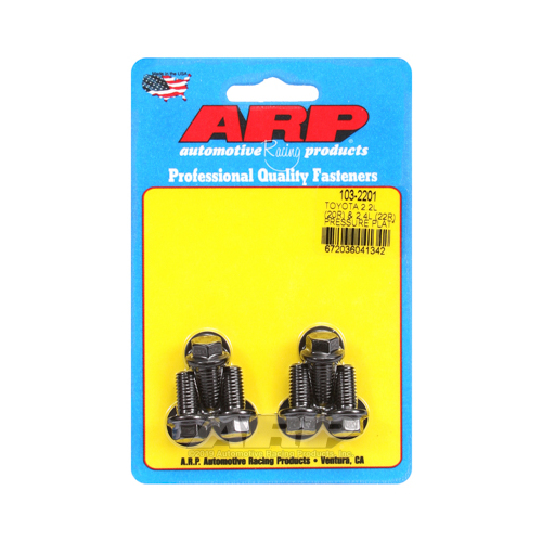 ARP Pressure Plate Bolts, High Performance Series, Hex, 8mm x 1.25 Thread, Chromoly, Black Oxide, For Toyota, Kit