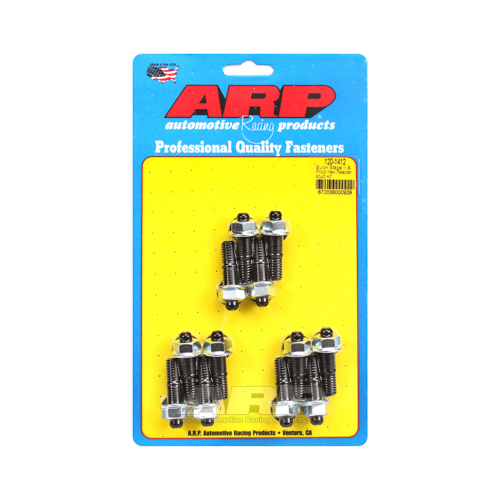 ARP Header Studs, Hex Nuts, Custom 450, Black Oxide, For Buick 3.8L, Set of 12